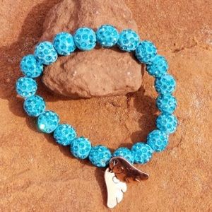 Light Blue Bracelet with Charm